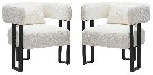 DESIGNERS SCARLET ACCENT CHAIR IN IVORY BOUCLE AND BLACK. - Photo 2
