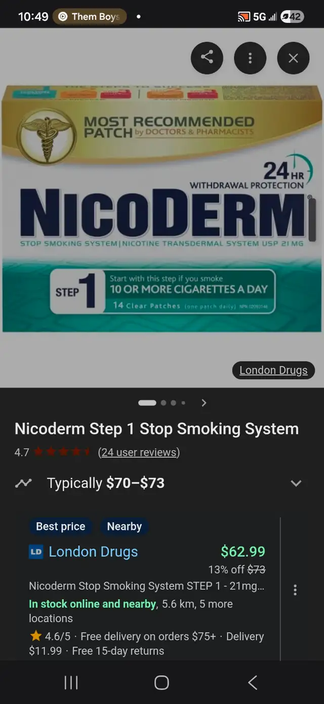 ​NicoDerm Step 1 Patches (14 count):priced at 70.99 - Photo 2