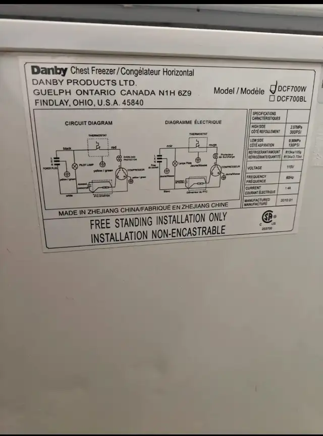 Danby Freezer, great condition. $140 obo - Photo 4