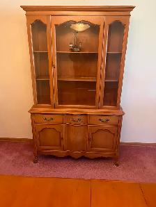 50’s 60’s China cabinet, table  and 2 chairs