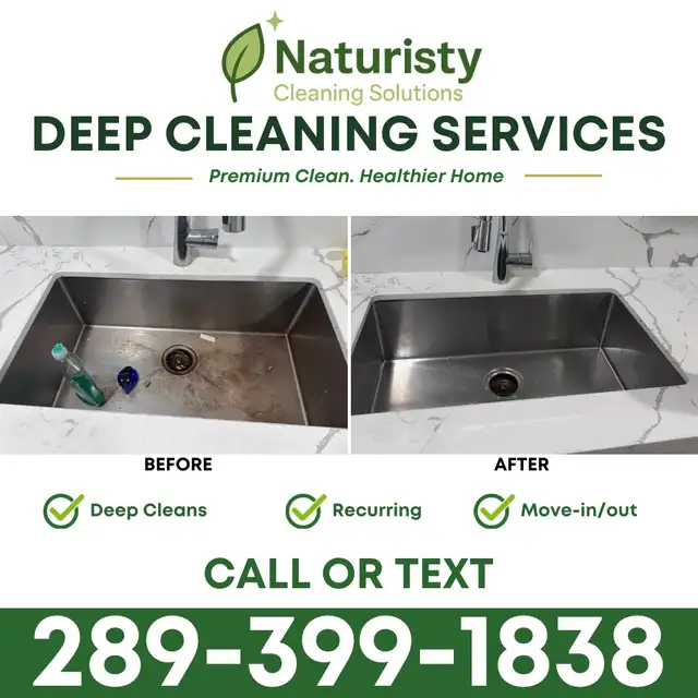 Deep Cleaning Available Now - GTA - 289-399-1838