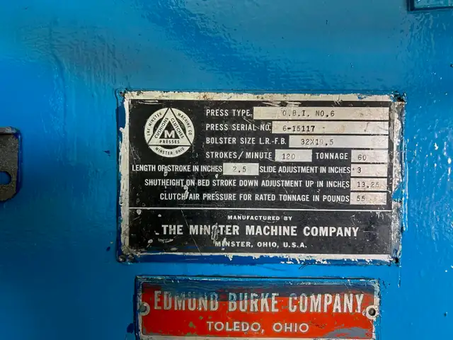 Minster O.B.I. No.6 Stamping Press - Photo 8