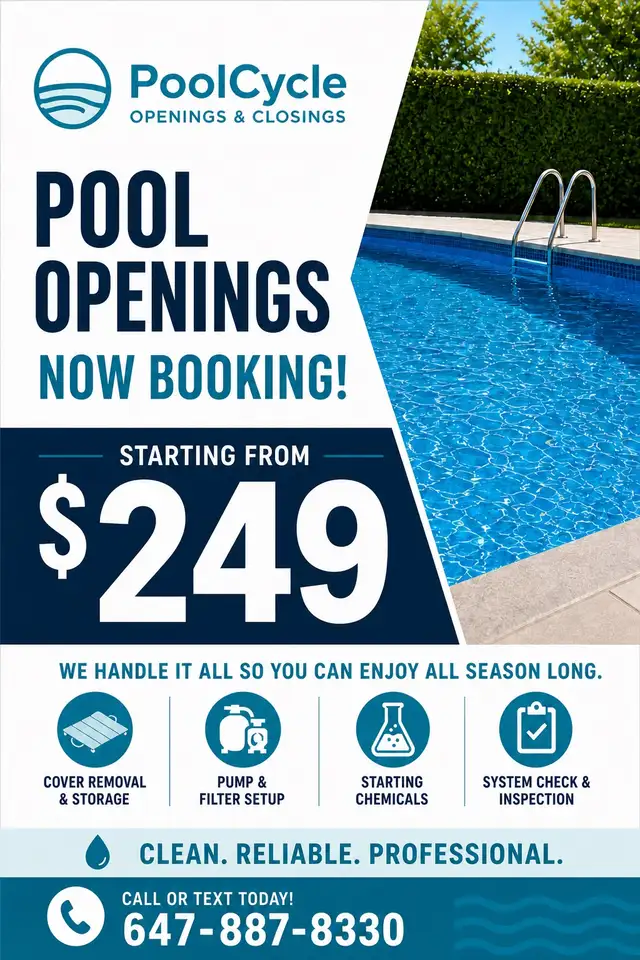 Pool Openings - $249 | PoolCycle | Professional & Reliable