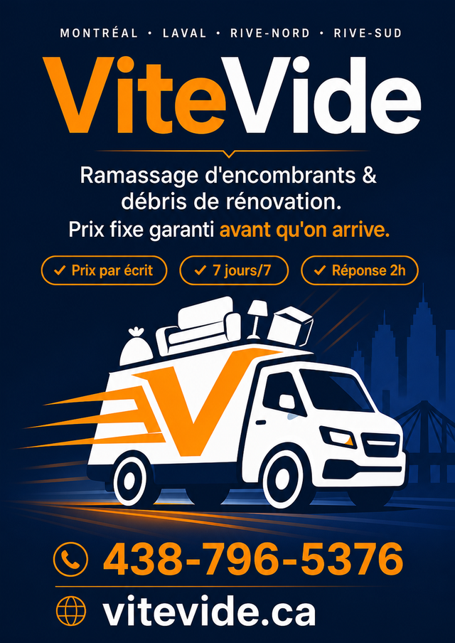 Ramassage de déchets et débris de rénovation.