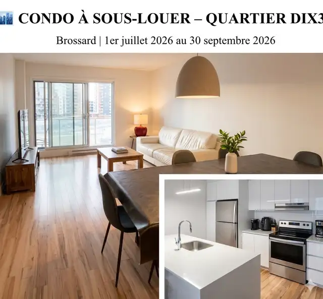 CONDO À LOUER QUARTIER DIX30