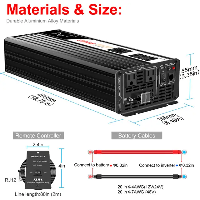 Onduleur 3000W  48v sinusoïdale pure - Photo 3