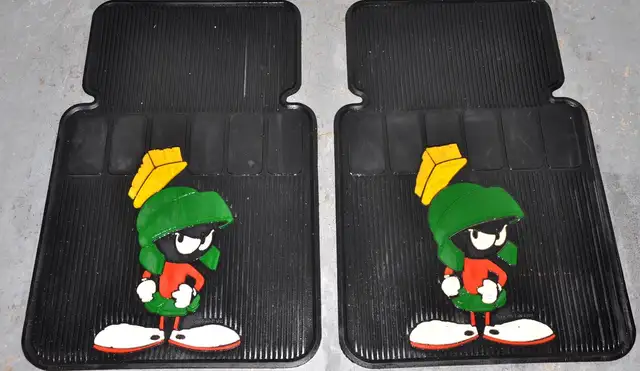 Vintage " Marvin the Martian " Rubber Floor Mats.