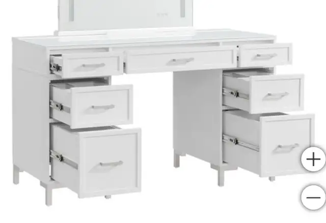 51" white makeup vanity with LED mirror - Photo 2