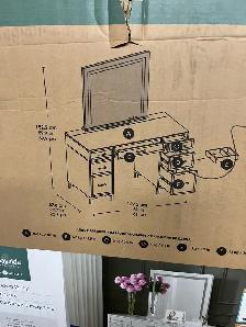 51" white makeup vanity with LED mirror - Photo 5