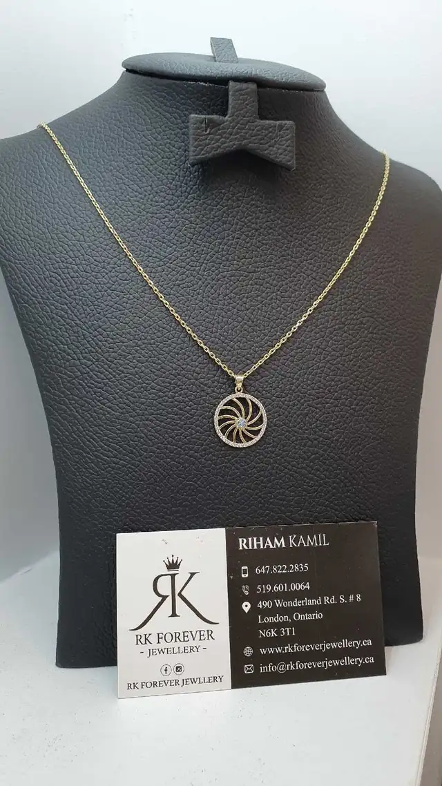 10k yellow gold chain & pendant # 392_11