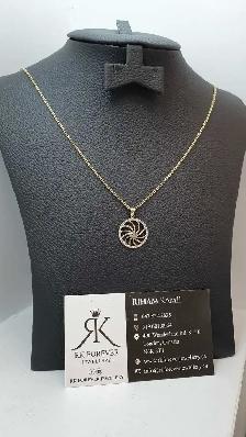 10k yellow gold chain & pendant # 392_11