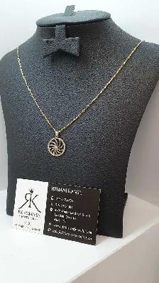 10k yellow gold chain & pendant # 392_11 - Photo 2