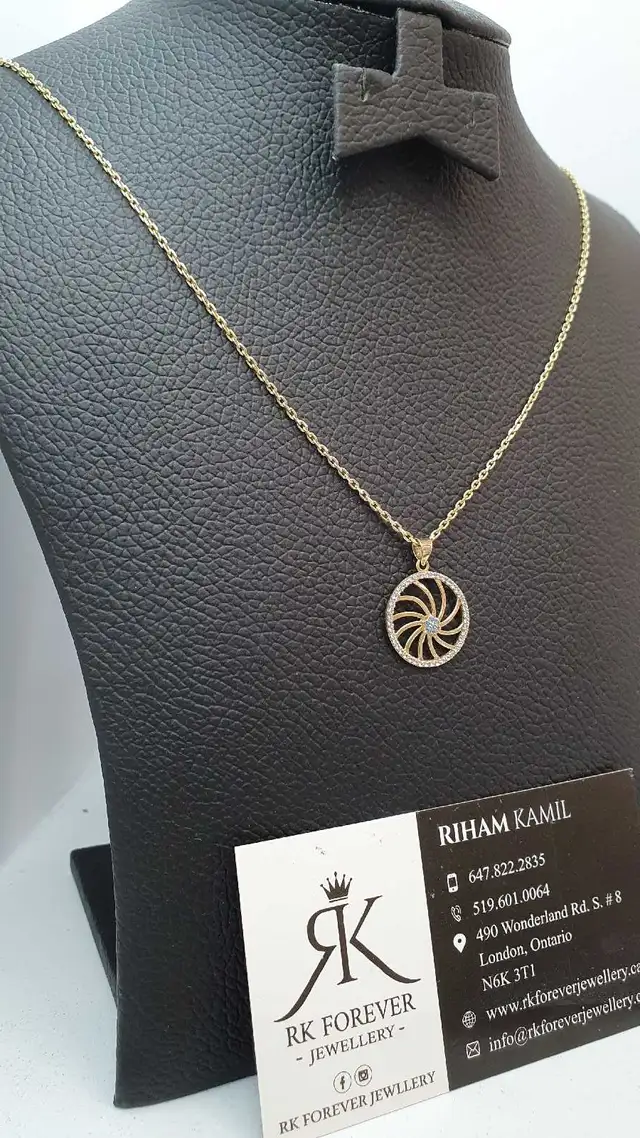 10k yellow gold chain & pendant # 392_11 - Photo 3