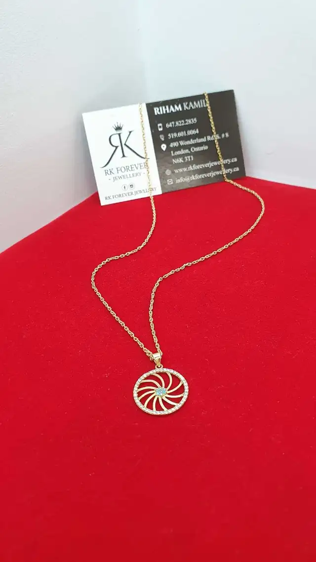 10k yellow gold chain & pendant # 392_11 - Photo 4
