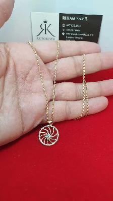 10k yellow gold chain & pendant # 392_11 - Photo 5