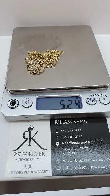 10k yellow gold chain & pendant # 392_11 - Photo 6