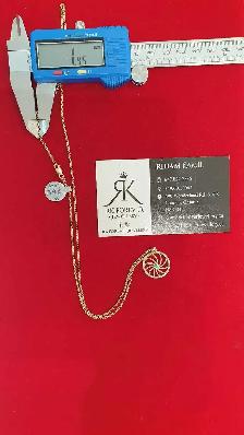 10k yellow gold chain & pendant # 392_11 - Photo 7