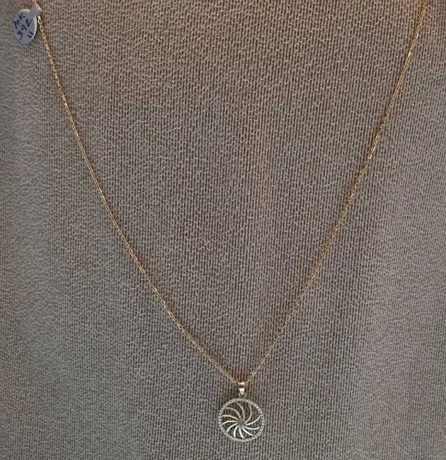 10k yellow gold chain & pendant # 392_11 - Photo 9