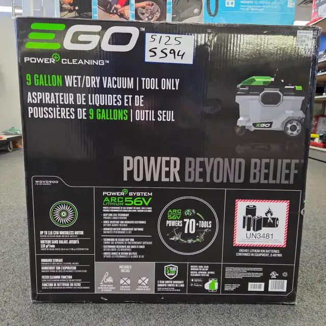 NEW EGO 9 Gallon Wet/Dry Vacuum (Tool Only) @ Cashopolis!!
