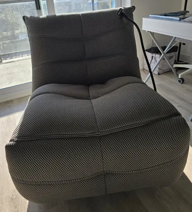 Fauteuil très confortable en tissu berçant pivotant - Photo 2