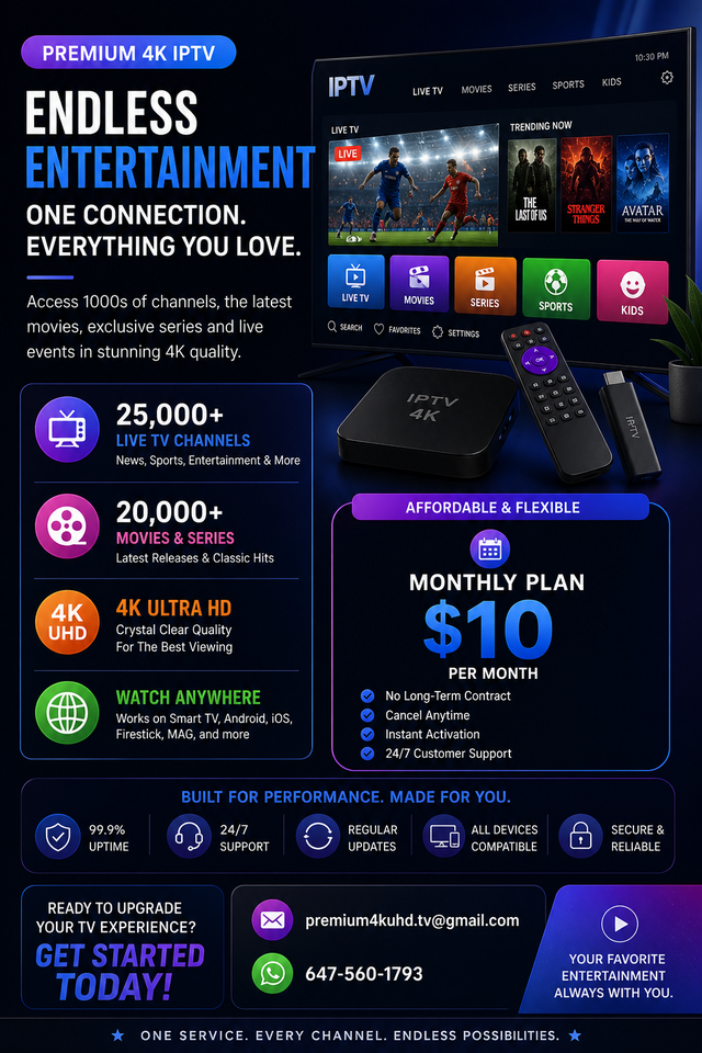 best i.p-t.v services  with 4K quality available