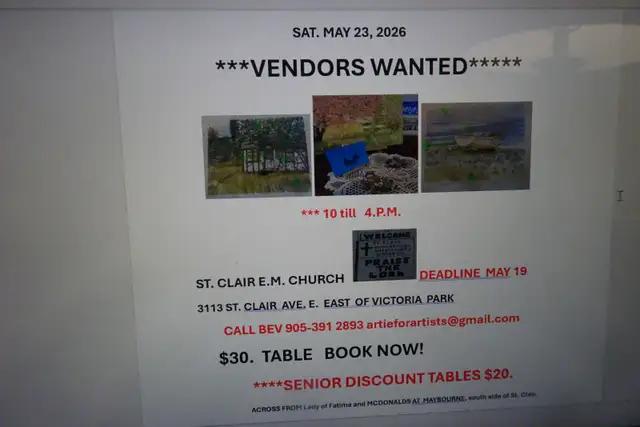 VENDORS WANTED  ARTS AND CRAFT SALE