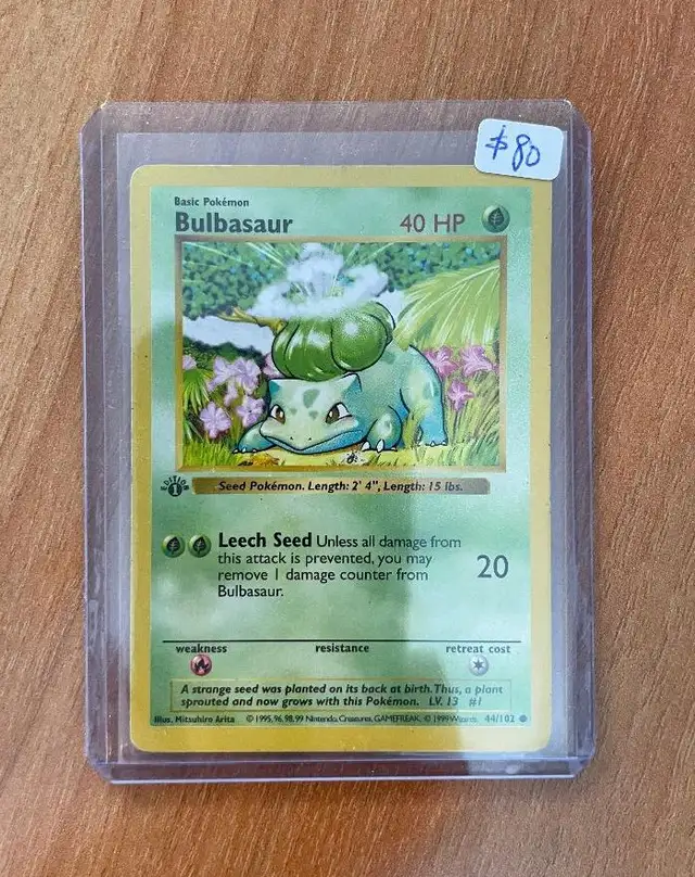 1999 Pokemon Base 1st Edition Thin Stamp #44 Bulbasaur UER C