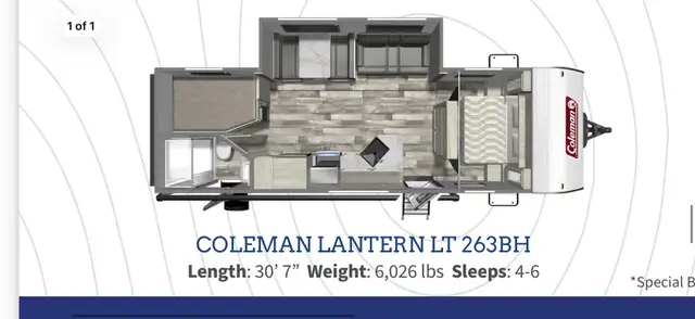 2018 Coleman 263BH 26 foot travel trailer - Photo 5