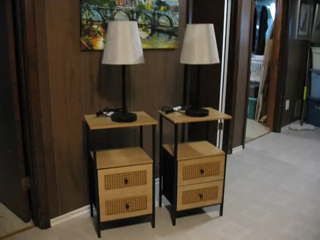 2 Bamboo End Tables, BRAND NEW, 2 Free New Lamps - Photo 8