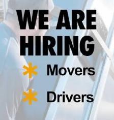 Now Hiring: Movers & Drivers (Part-Time)