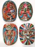 4 MEXICAN POTTERY MASKS / MASQUES EN POTERIE MEXIQUE