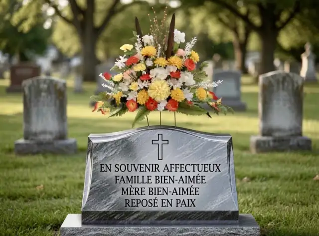 Fleur pour pierre tombale