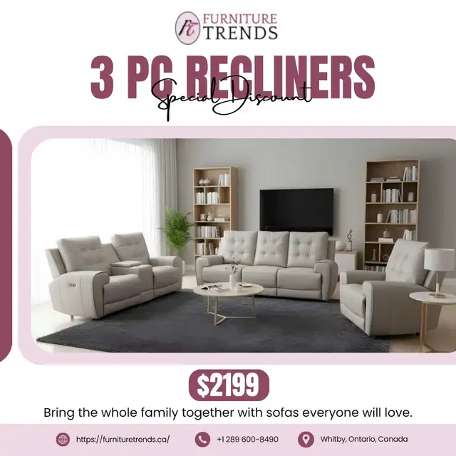 Huge Saving 3 Piece Recliner set Start from 1399.99 - Photo 3