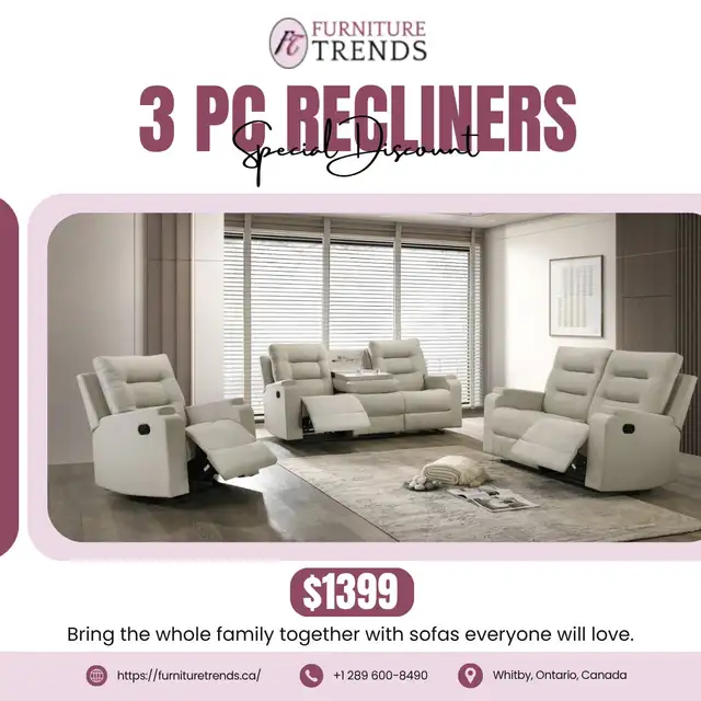 Huge Saving 3 Piece Recliner set Start from 1399.99 - Photo 6