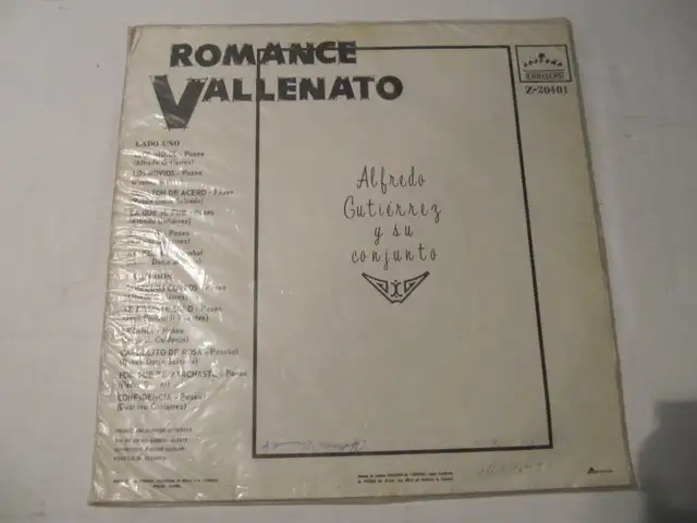 Romance Vallenato Alfredo Gutierrez Y Su Conjunto Vinyl LP 1968 - Photo 3
