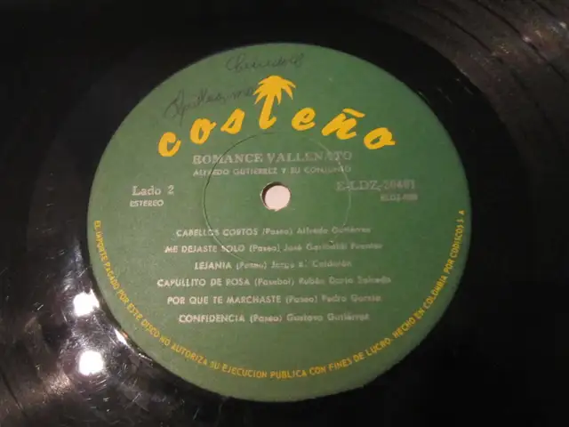 Romance Vallenato Alfredo Gutierrez Y Su Conjunto Vinyl LP 1968 - Photo 7