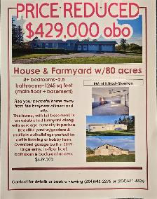 80 acres land with 3 BR bungalow