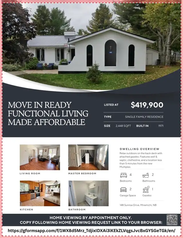 Spacious Home for Sale in Miramichi