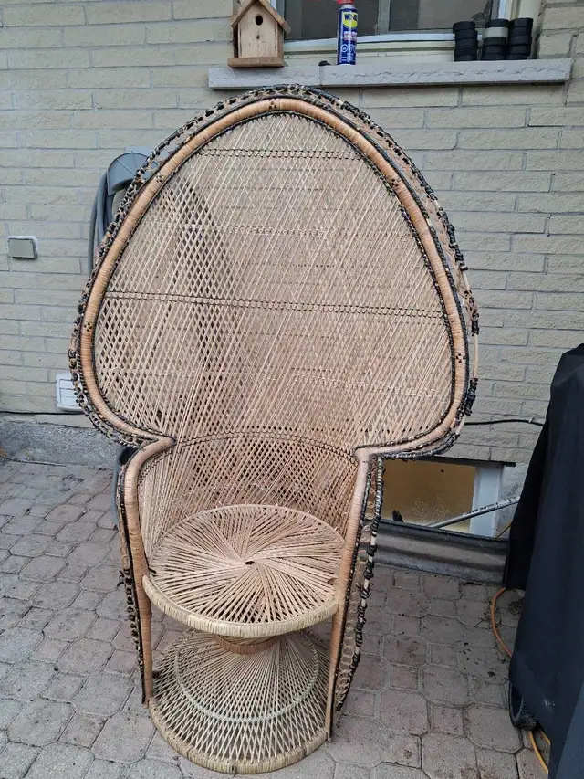 Vintage Peacock wicker chair