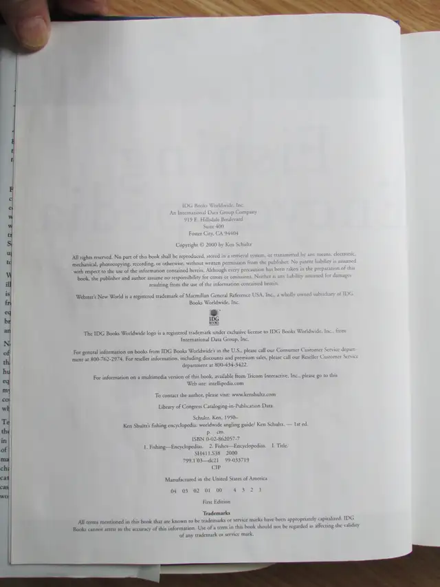 KEN SCHULTZ'S FISHING ENCYCLOPEDIA - 2000 HC - Photo 2