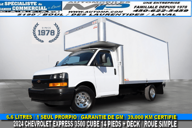 Chevrolet Express Cargo 3500 CUBE 14 PIEDS  DECK AVANT / ROUE SI