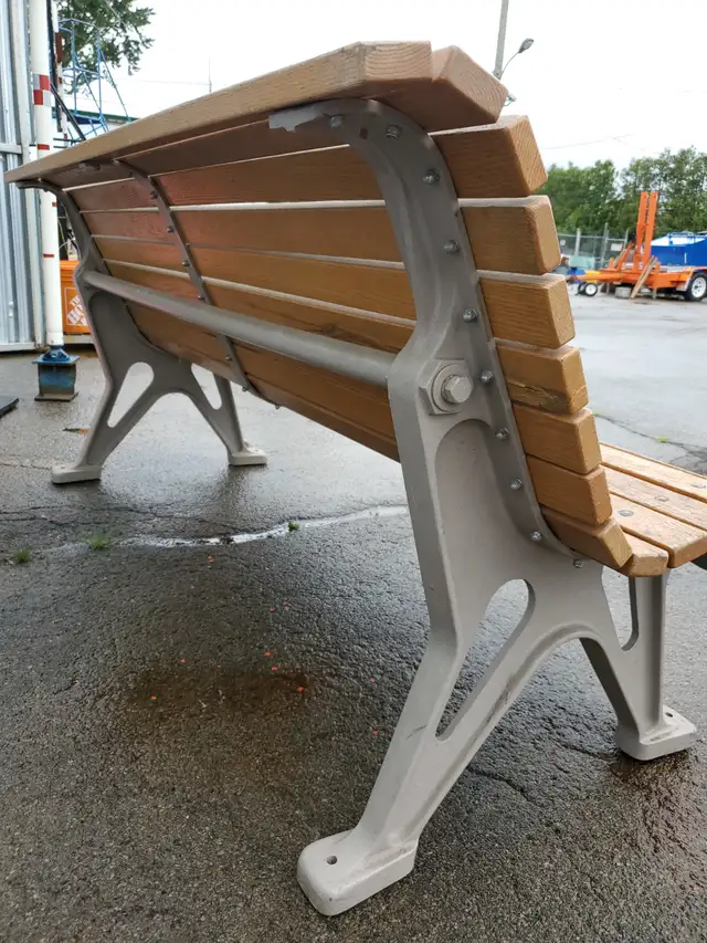 (20) HEAVY DUTY MALL BENCHES CAST ALUMINUM/OAK 1970'S - Photo 2