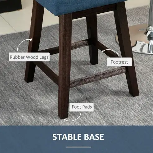 Brand New Set of 2 swivel Barstools Wooden legs $329 - Photo 3