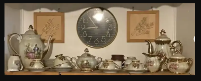 VINTAGE SET INCLUDES 6 CUPS FOR COFFEE OR TEA, MADE IN POLAND