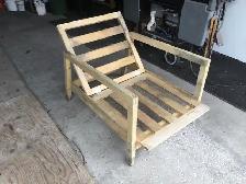 Wooden Lounge Chair, Adjustable Back Rest