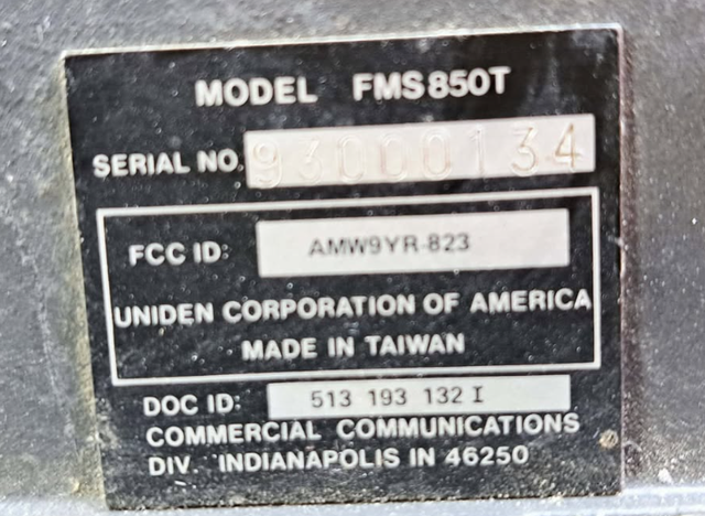 NO CABLES - UNIDEN NATIONAL MOBILE FMS 850T VINTAGE RADIO UNIT - Photo 6
