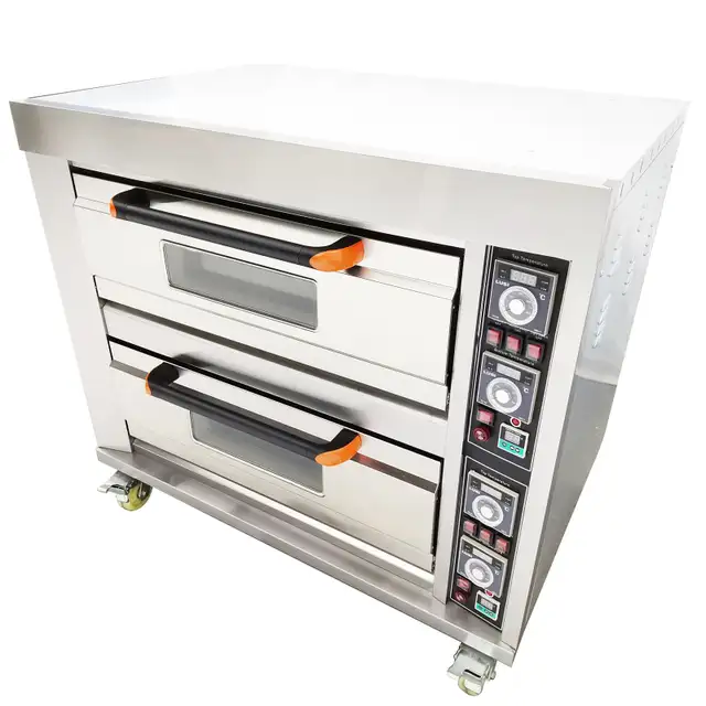 Commercial Movable Double Pizza Oven 4 Baking Sheets 220V 056986 - Photo 4