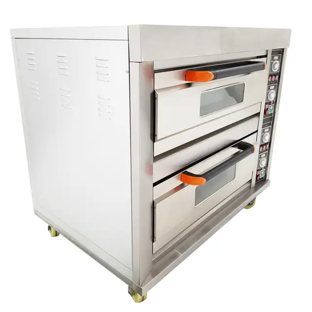 Commercial Movable Double Pizza Oven 4 Baking Sheets 220V 056986 - Photo 5