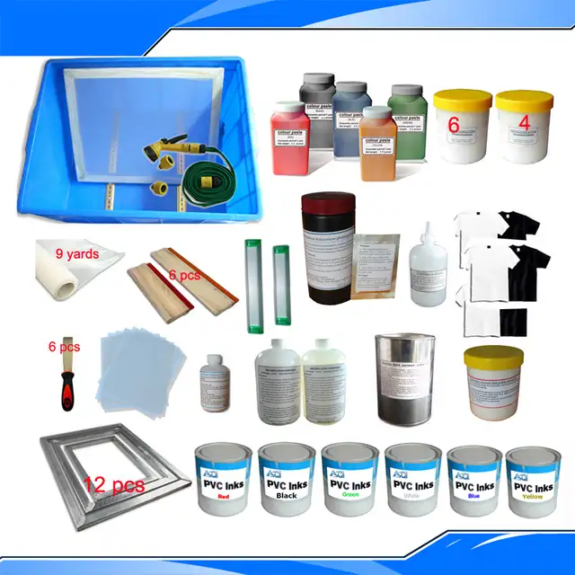 6 Color Silk Screen Printing Accessories Full Set Kit 006531 - Photo 2