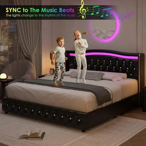 Brand New King Size LED Bed with 4-Drawer Special $259 - Photo 6